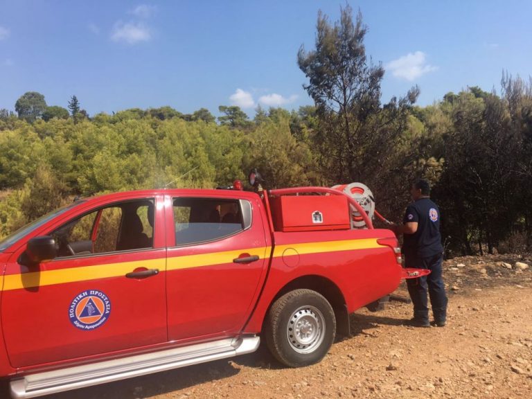 την κατάσβεση της πυρκαγιάς στη Νέα Μάκρη συνέδραμε η Υπηρεσία Πολιτικής Προστασίας του Δήμου Αμαρουσίου
