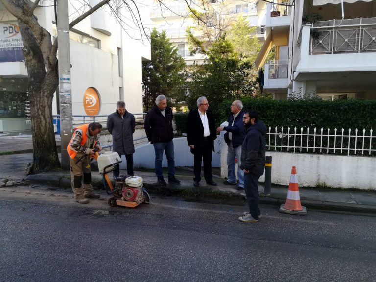 Αυτοψία από τον Δήμαρχο Αμαρουσίου Θεόδωρο Αμπατζόγλου στα εκτελούμενα έργα της περιοχής της Κοκκινιάς