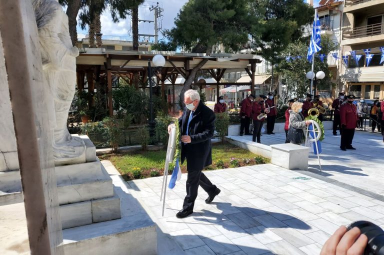 Παρουσία του Δημάρχου Αμαρουσίου Θ. Αμπατζόγλου οι περιορισμένες λόγω covid-19 εορταστικές εκδηλώσεις για την Εθνική Επέτειο της 25ης Μαρτίου 1821 και τον Ευαγγελισμό της Θεοτόκου – Δήμος Αμαρουσίου