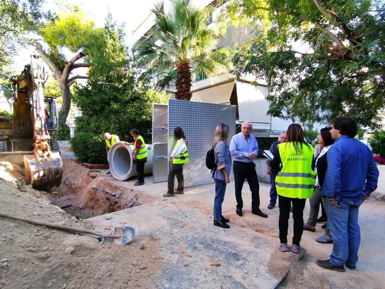 Αυτοψίες του Δημάρχου Αμαρουσίου Θεόδωρου Αμπατζόγλου σε έργα αναπλάσεων και αντιπλημμυρικής θωράκισης στην πόλη – Δήμος Αμαρουσίου
