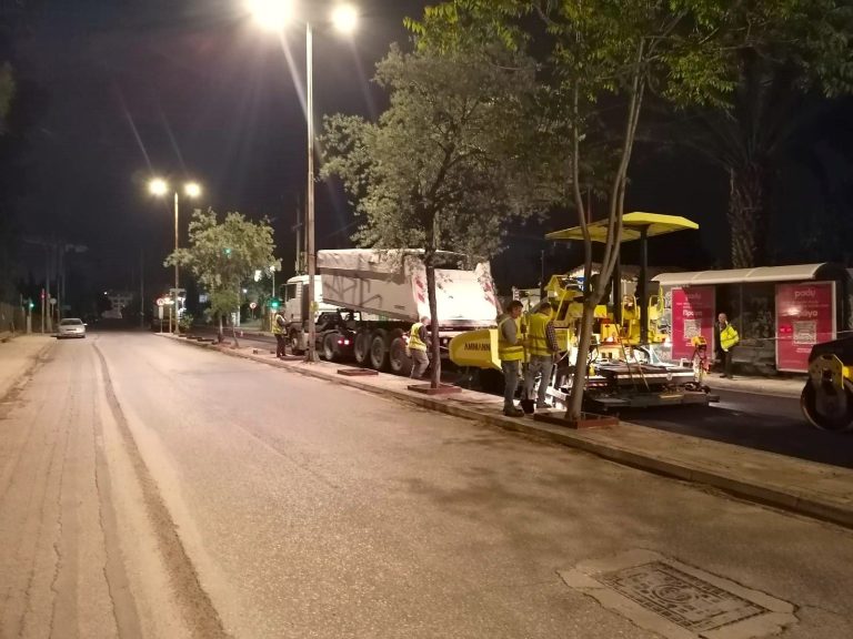 Σε εξέλιξη το έργο ασφαλτόστρωσης της οδού Αμαρουσίου – Χαλανδρίου – Δήμος Αμαρουσίου
