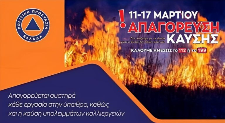 Ανακοίνωση Πολιτικής Προστασίας – Απαγόρευση χρήσης πυρός – Δήμος Χαλανδρίου