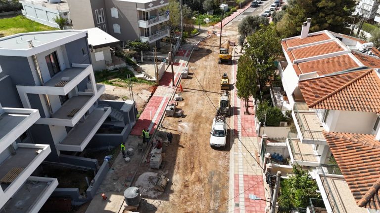 Σε εξέλιξη το έργο της διάνοιξης και ανάπλασης τμήματος της οδού Κέκροπος στο Σωρό – Δήμος Αμαρουσίου