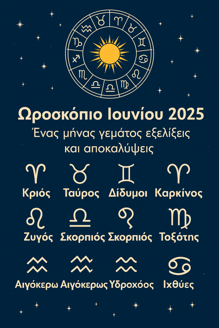 🔮 Ωροσκόπιο Ιουνίου 2025: Ένας μήνας γεμάτος εξελίξεις και αποκαλύψεις